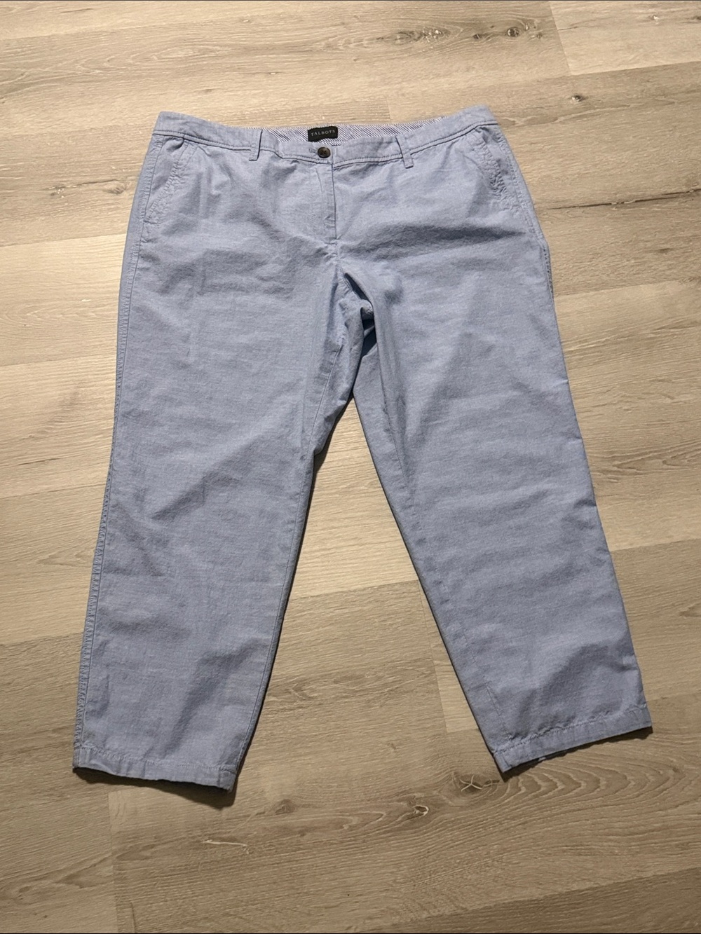 Talbots Light Blue Women's Straight-Leg Trousers- 100% Cotton